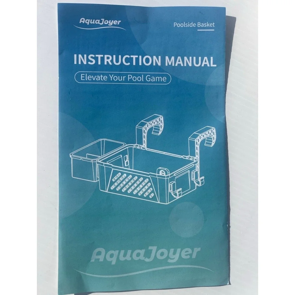 AquaJoyer Poolside Storage Basket Above Ground Pool Organizer Tan Plastic Caddy